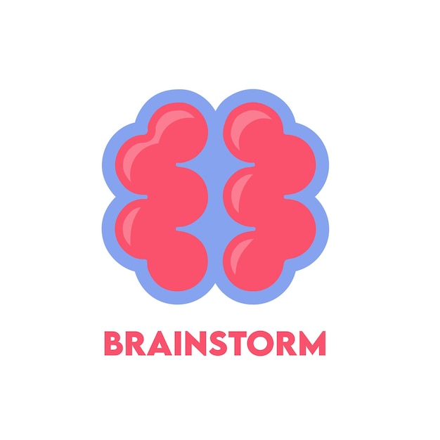 Brain logo icon brainstorming vector illustration art