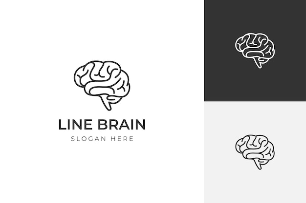 Brain Logo icon design design line brainstorming for generate idea illustration