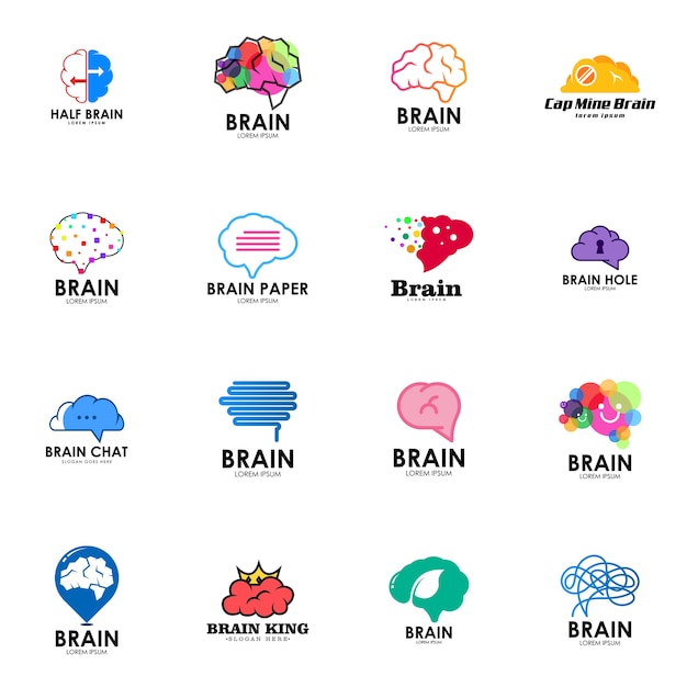 Brain logo set