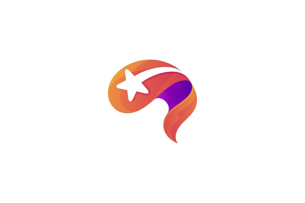 Brain logo with star shape variation in modern design