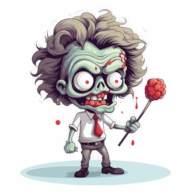 Vettore brain lollipop zombie light hearted (il cervello del lecca-lecca dello zombie leggero)