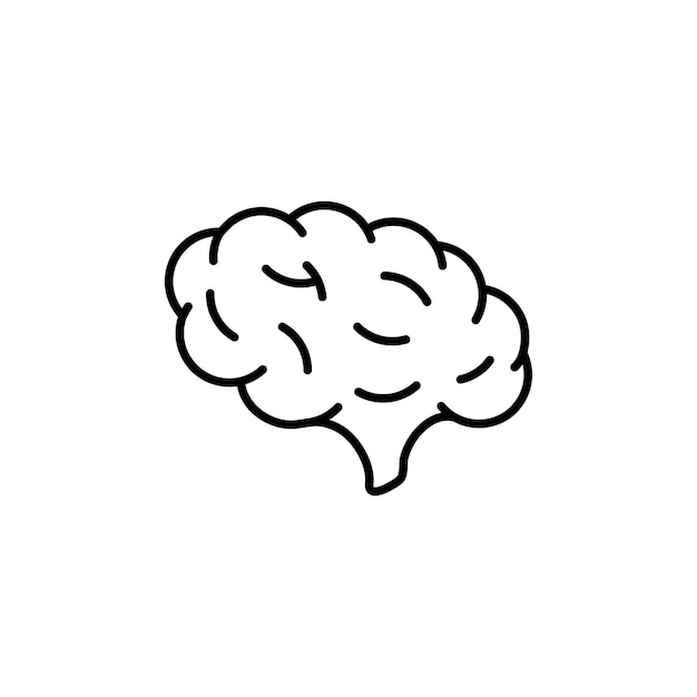 Мозг медицинский изолирован на белом фоне Минимальный дизайн Векторная иллюстрация