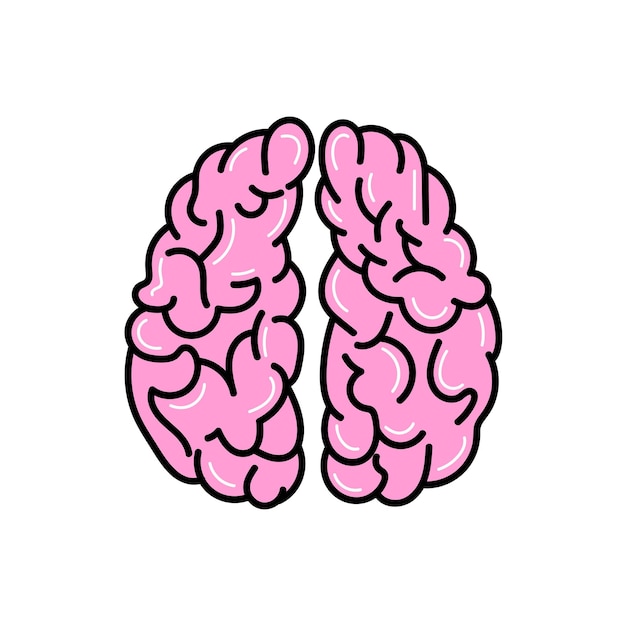 Brain mind or intelligence line art vector icon for apps and websites