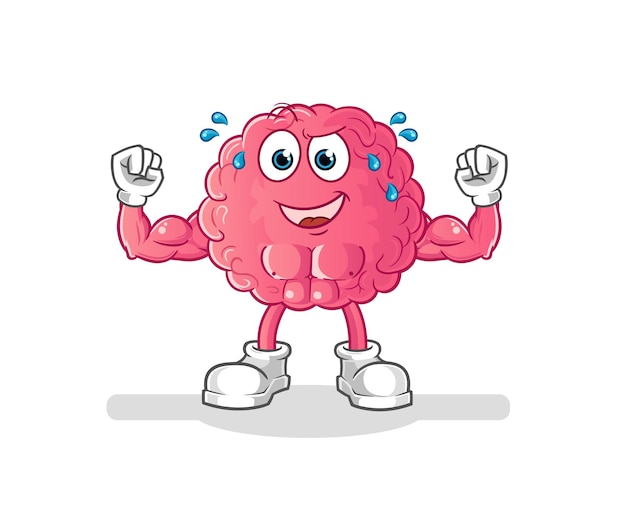 Brain muscular cartoon. cartoon mascot vector