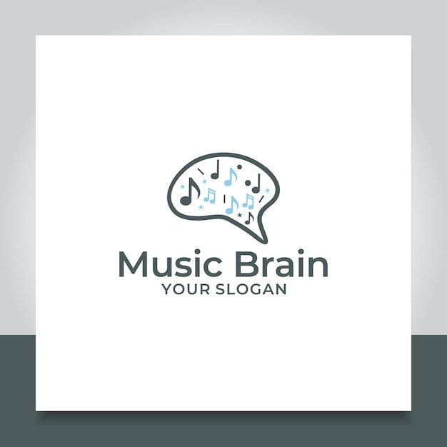 brain music logo design healthy for therapy music