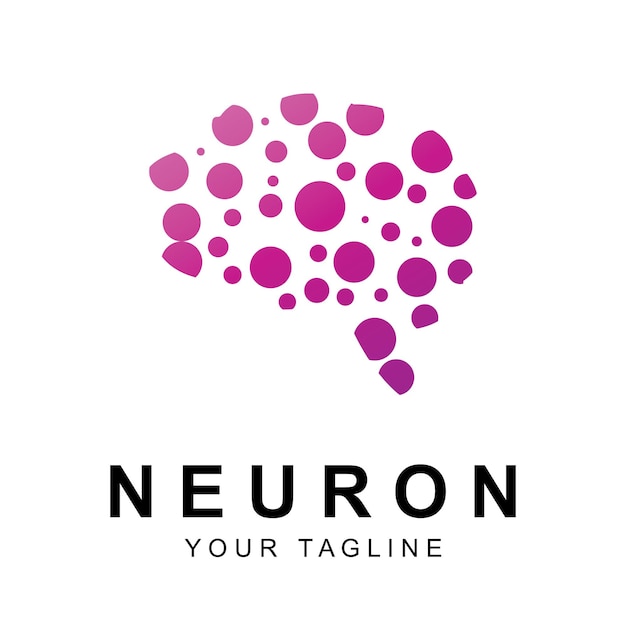 brain and neuron logo vector with slogan template