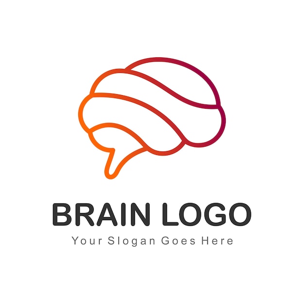 Brain outline vector logo