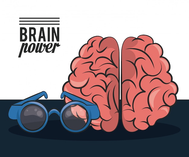 Brain power and glasses card 