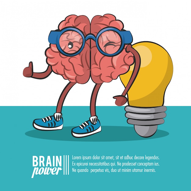 Brain power poster sjabloon met informatie