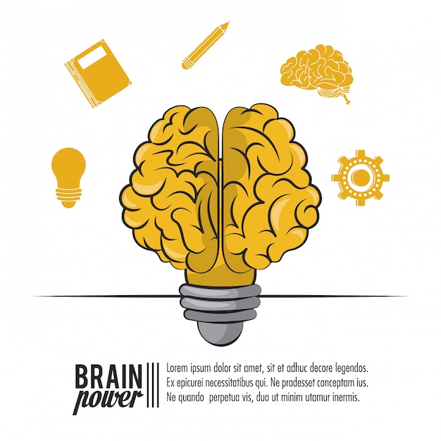 Brain power poster template with information 
