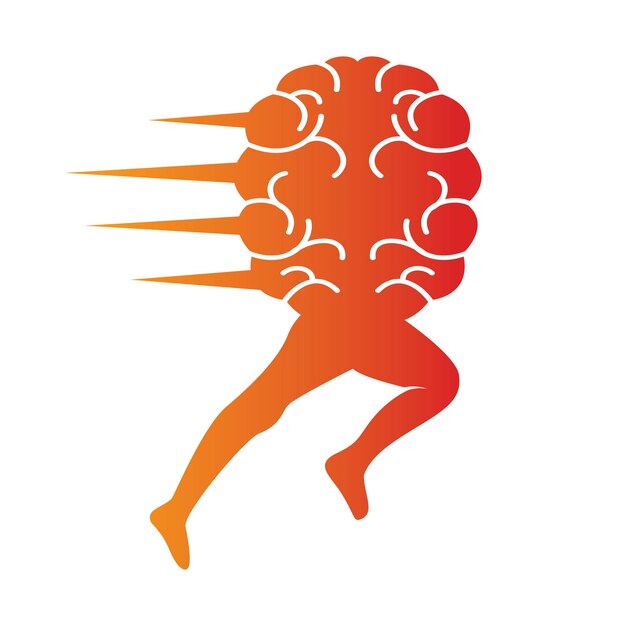 brain runner logo vector design. atlantic brain runs vector template design.