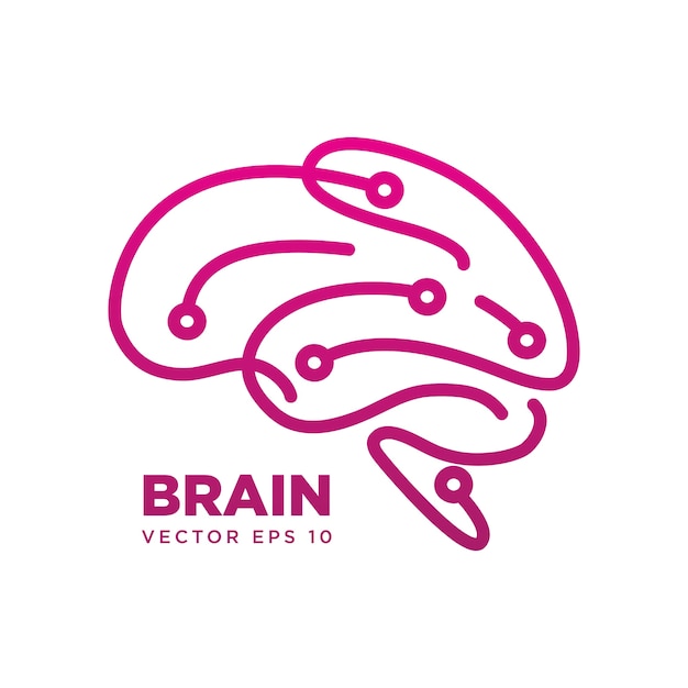 Brain silhouette symbol design