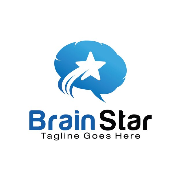 Brain Star logo design template