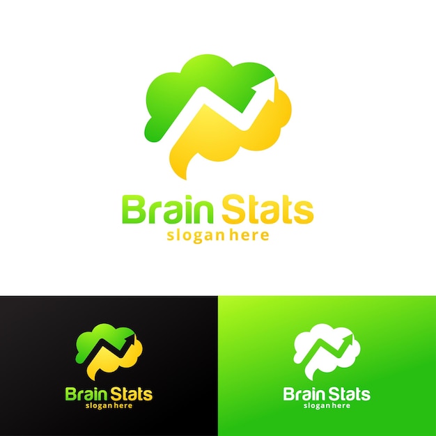 Brain stats logo design template