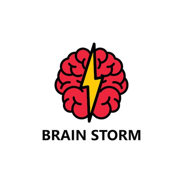 Brain storm logo template design