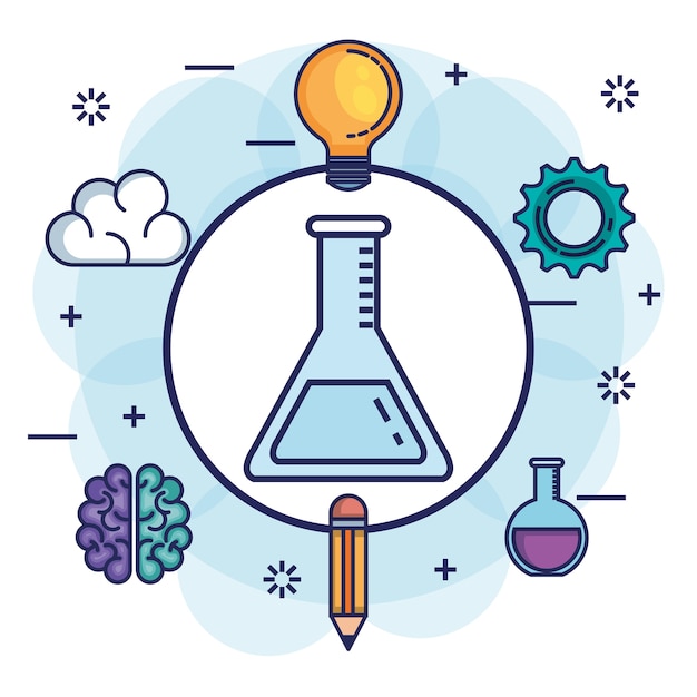 brain storming set icons