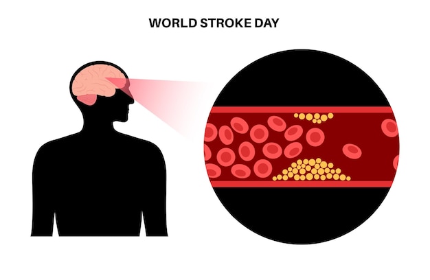 Vector brain stroke ishemic