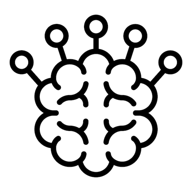 Brain target icon outline vector Career professional Capacity learn