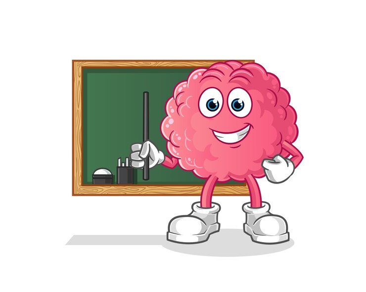 Brain teacher . cartoon character
