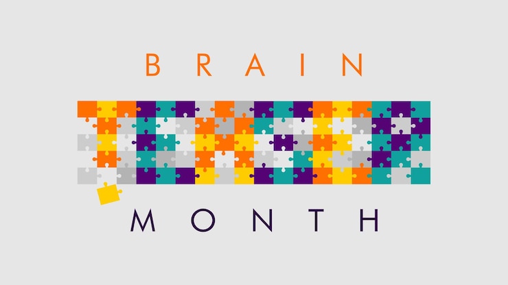 Vector brain teaser month banner template