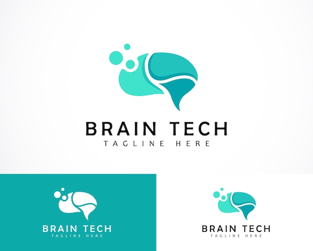 Brain tech logo creatief onderwijs slimme tech wetenschap