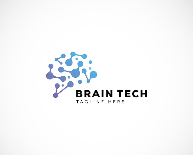 Brain tech logo creatieve verbinding molecuul vector