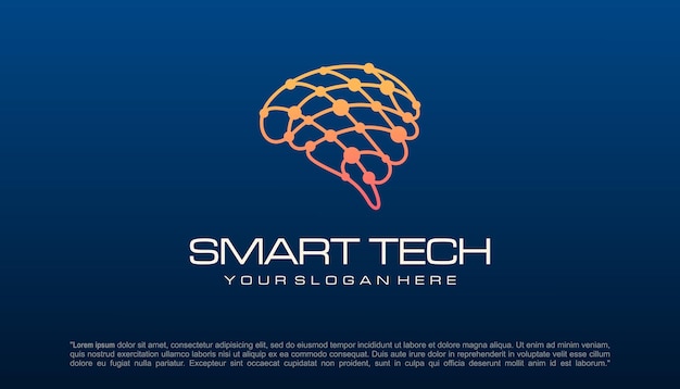 Brain tech logo design Artificial intelligence and technology logo Vector design