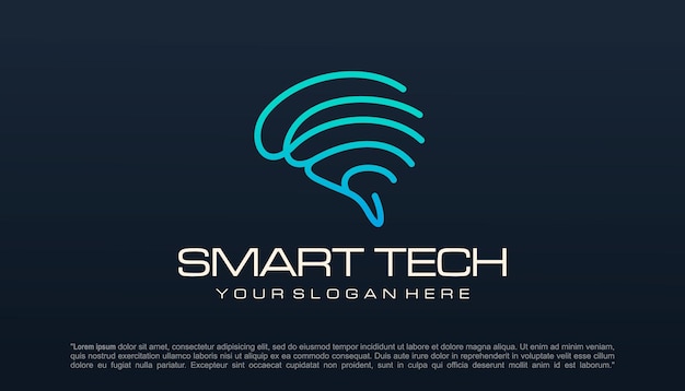 Brain tech logo design Artificial intelligence and technology logo Vector design