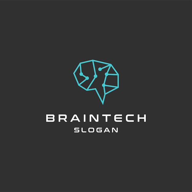 Шаблон логотипа Brain tech