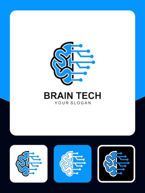 brain tech logo-ontwerp en pictogrammen