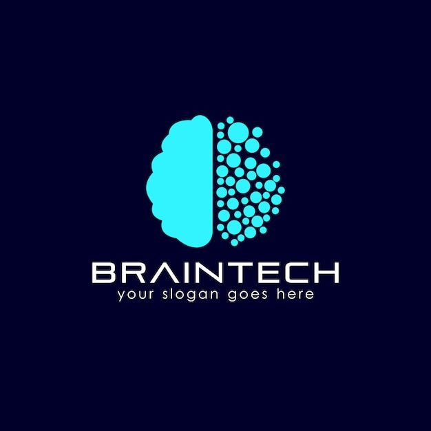 brain tech logo template