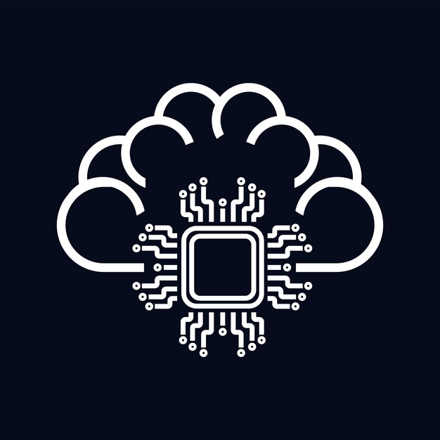 A brain technology of connection ai icon circuit