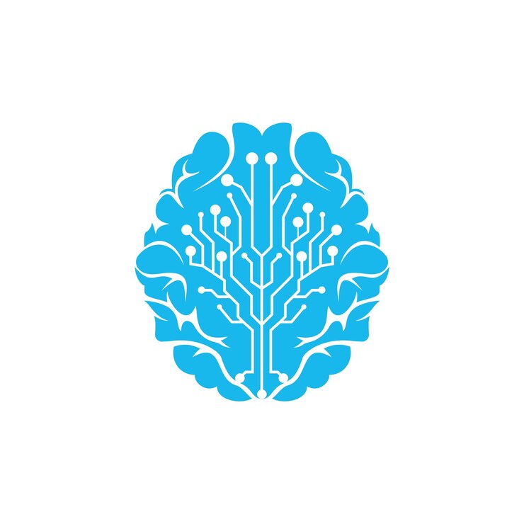 Vector brain technology logo design template
