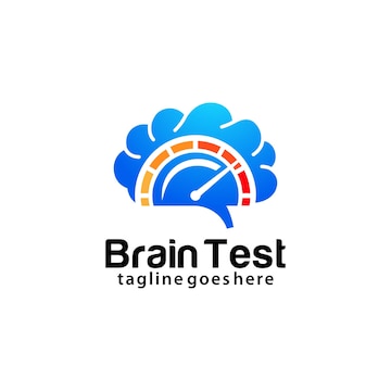 Premium Vector  Brain test logo design template