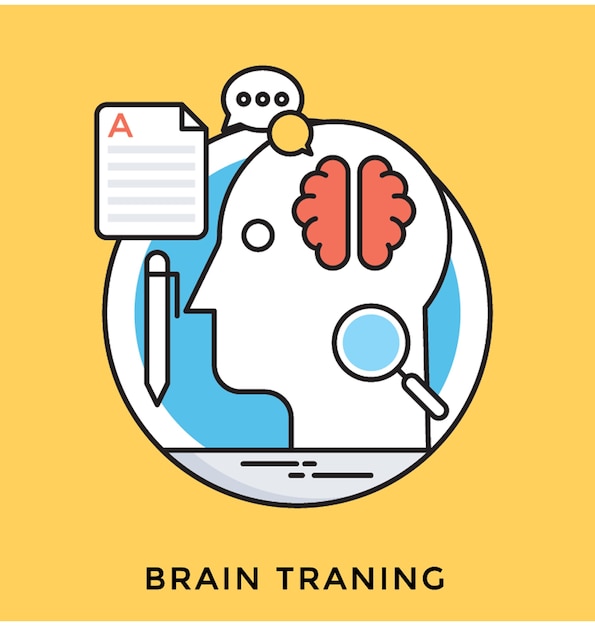 Brain Training Flat vector Icon