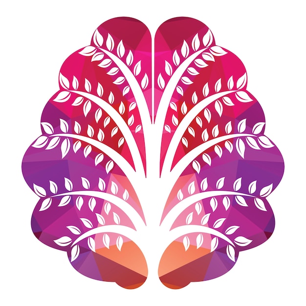 Brain Tree Vector sjabloonontwerp Actief denken Brain Design