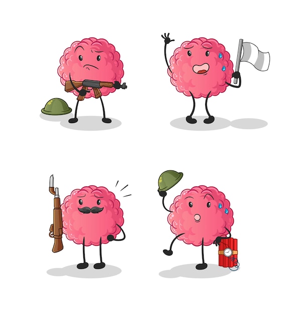 Il personaggio delle truppe cerebrali. mascotte dei cartoni animati