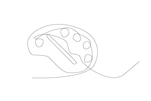 A brain wire and a pen line art