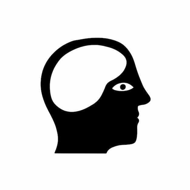 Vector brainless human head symbol flat vector illustration on white background