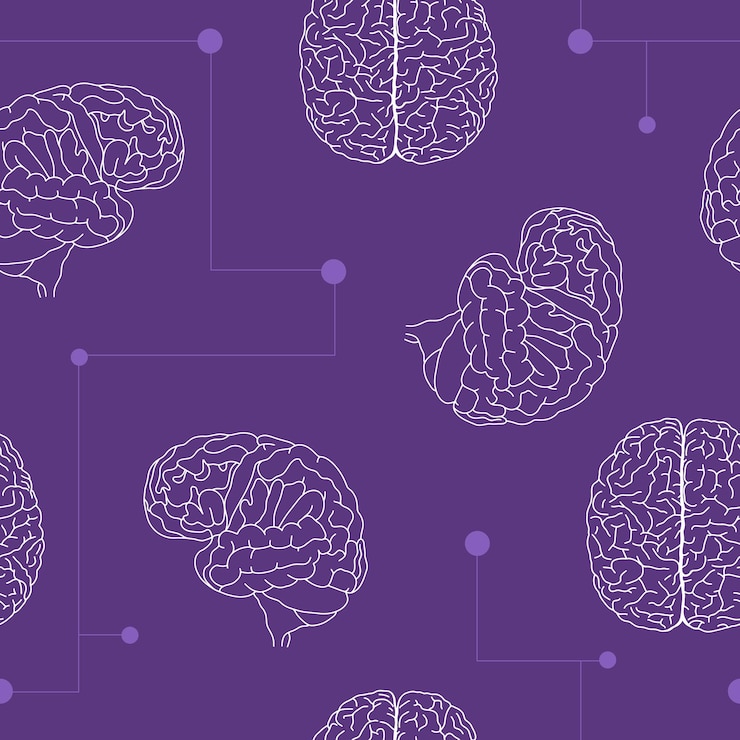 Vector brains seamless pattern the theme of world alzheimer's day on september 21
