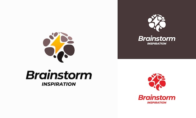 Brainstorm logo ontwerpen concept vector idee inspiratie logo symbool sjabloon vector