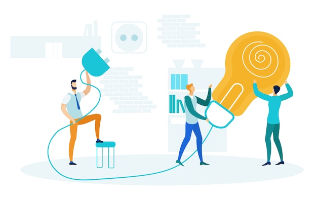 Brainstorm, startup launch vector illustration