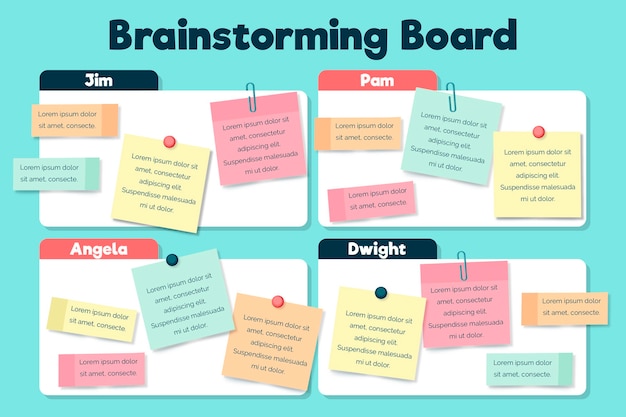 Vector brainstorming board infographics