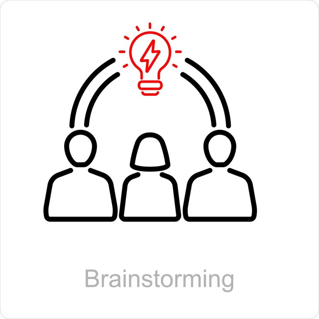 Brainstorming en idee-icon-concept