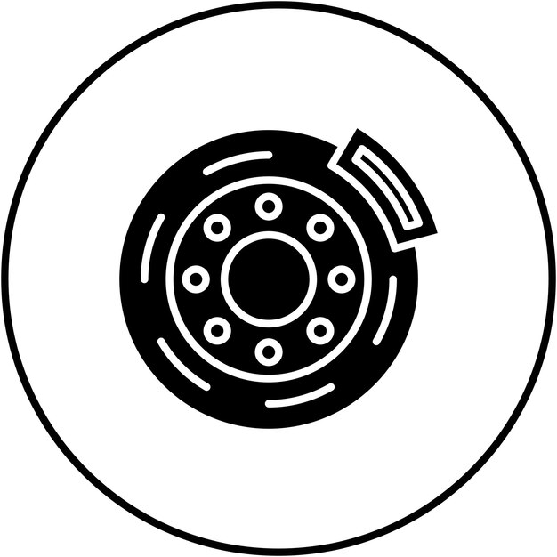 brake disc icon vector image can be used for car repair