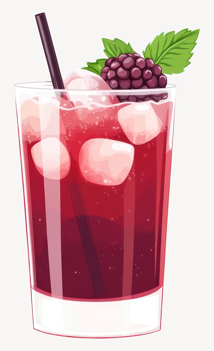 Vector bramble cocktail illustration beverage drink vector