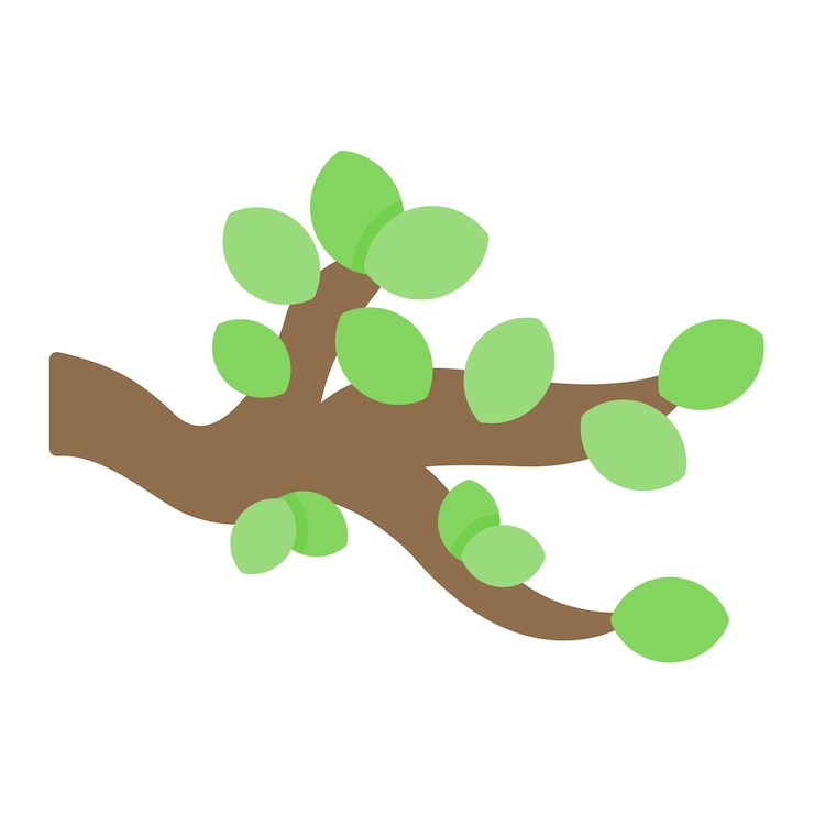 Vector branch flat illustration