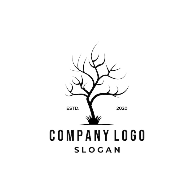 Branch logo vintage vector minimalist illustration design