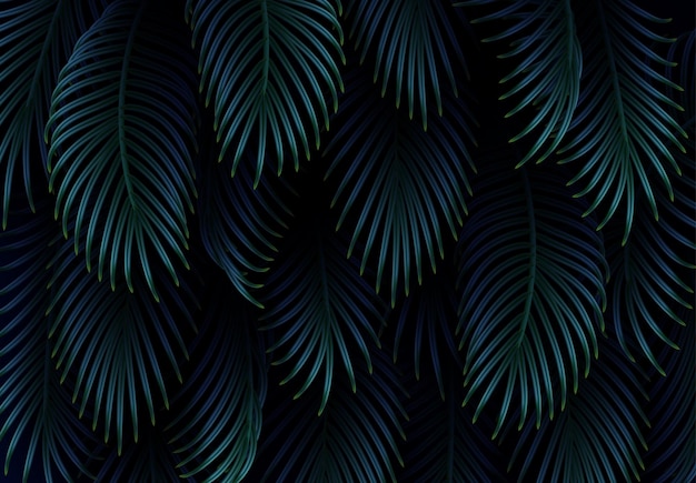 Branch palm realistic. Leaves and branches of palm trees. Tropical leaf background. Green foliage, tropic leaves pattern. vector illustration