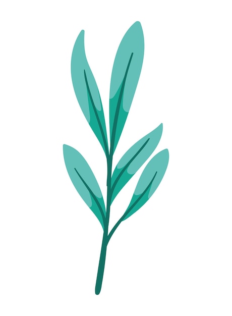 Branch with leafs foliage icon